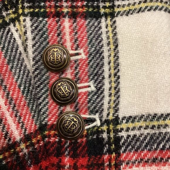NWT Talbots Shetland Plaid Ruffle Trim Wool Jacket Size 8 - Picture 10 of 13